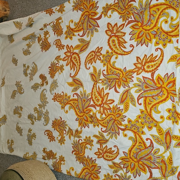 Urban Outfitters Paisley Blossom Abstract Orange White Twin Duvet Cover